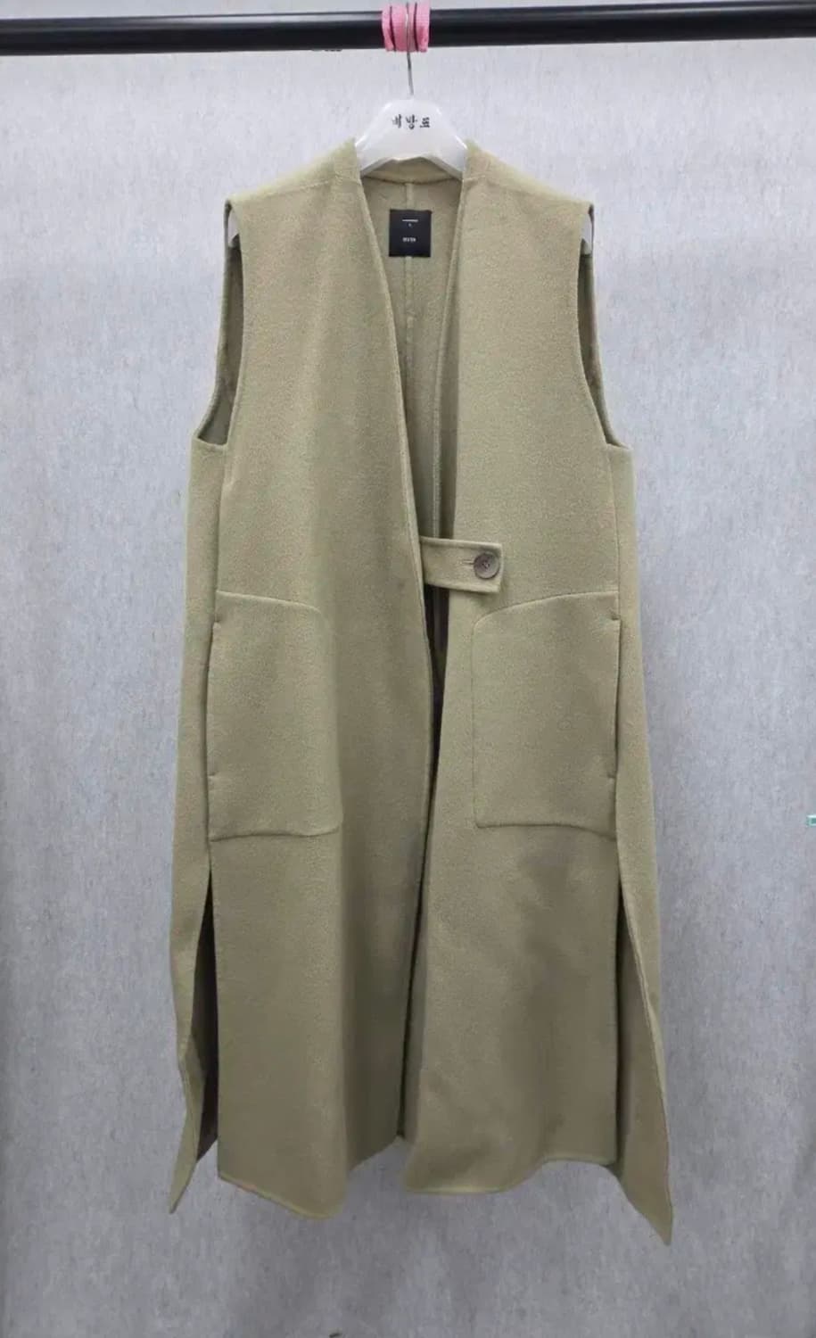 여성 66size 시스템 캐시미어 울 혼방 롱조끼 코트 상품이미지1