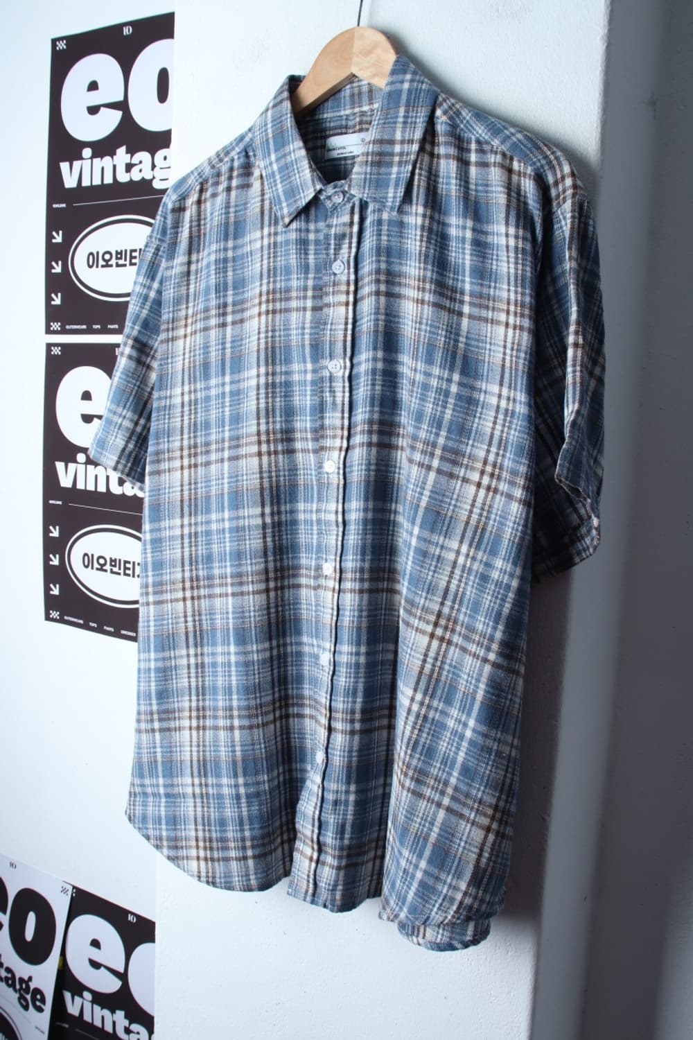 (L-2XL) 스탠다드에러 반팔 카라 티셔츠 셔츠 남방-H3H33796 상품이미지1