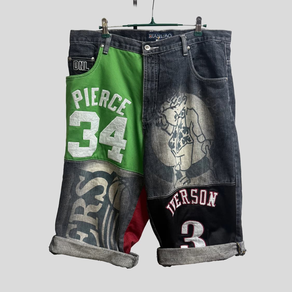 Dianlao NBA 올스타 멀티패치 레어 힙합 하프 팬츠 (36) 상품이미지2