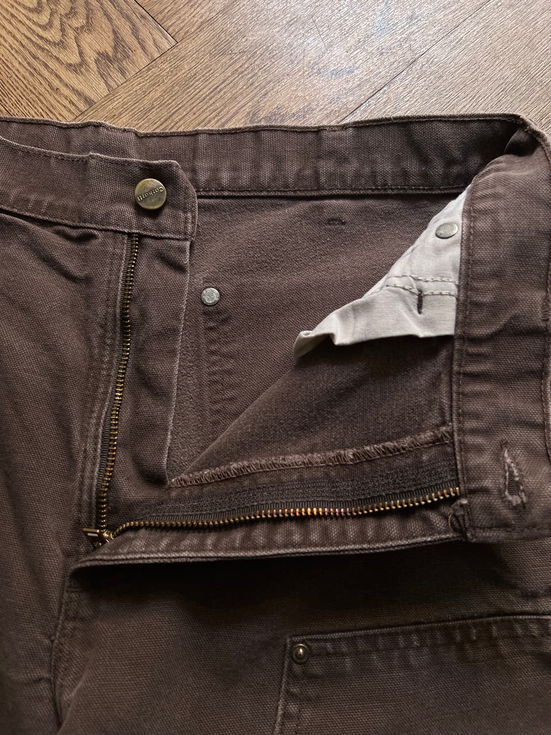 [32]칼하트 USA 덩가리핏 다크브라운 더블니 워크 팬츠 상품이미지3