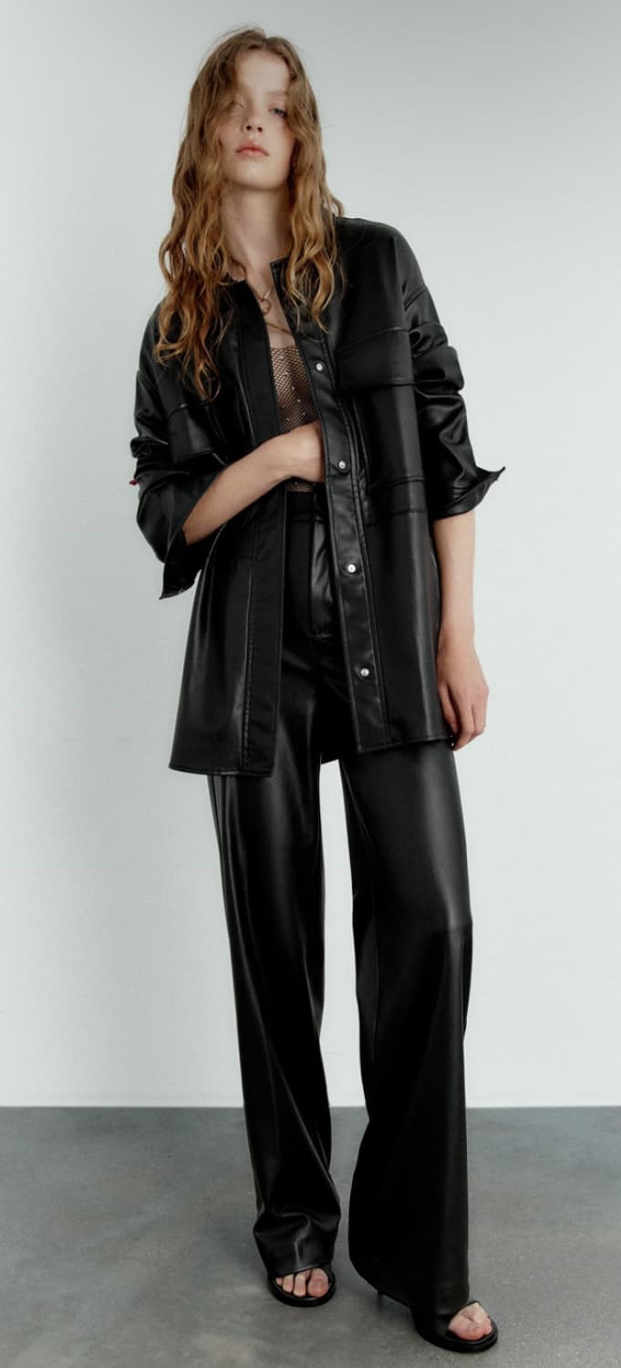 자라 zara 페이크레더 팬츠 렉토 로우클래식 마뗑킴 상품이미지2