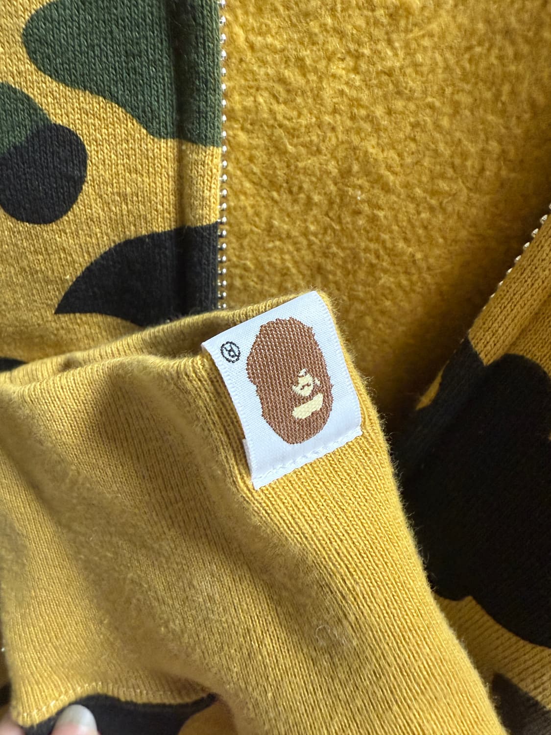 베이프 퍼스트 카모 샤크 풀 집 후드집업 옐로우 (M) 상품이미지5