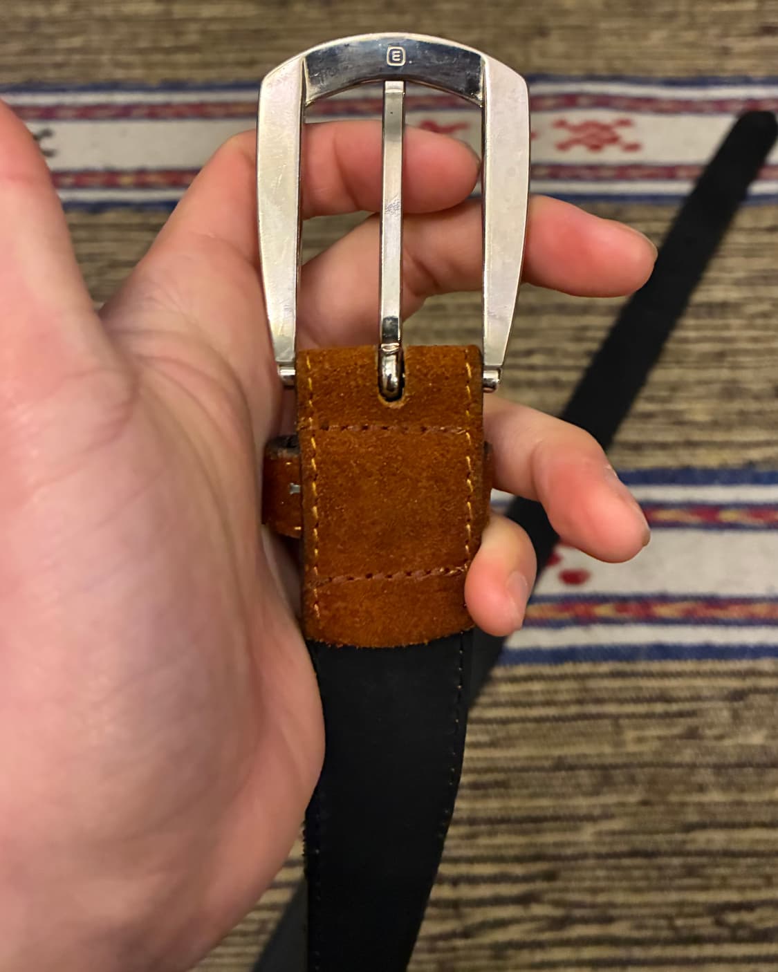 (30~33)Italy 베라펠레 이태리 레더 스웨이드 웨스턴벨트 브라운 상품이미지3