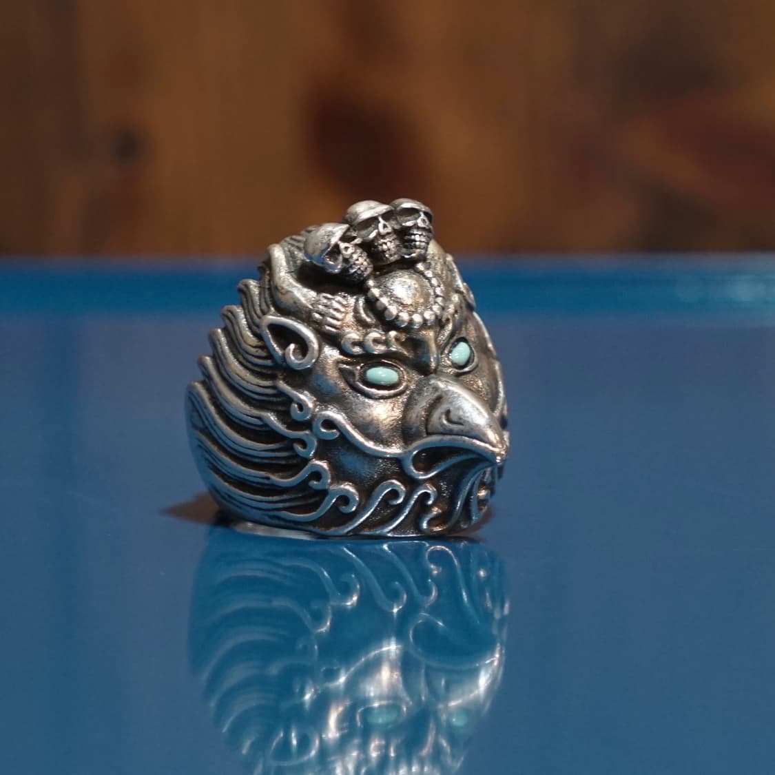 실버 925 스컬 디테일 반지 상품이미지3