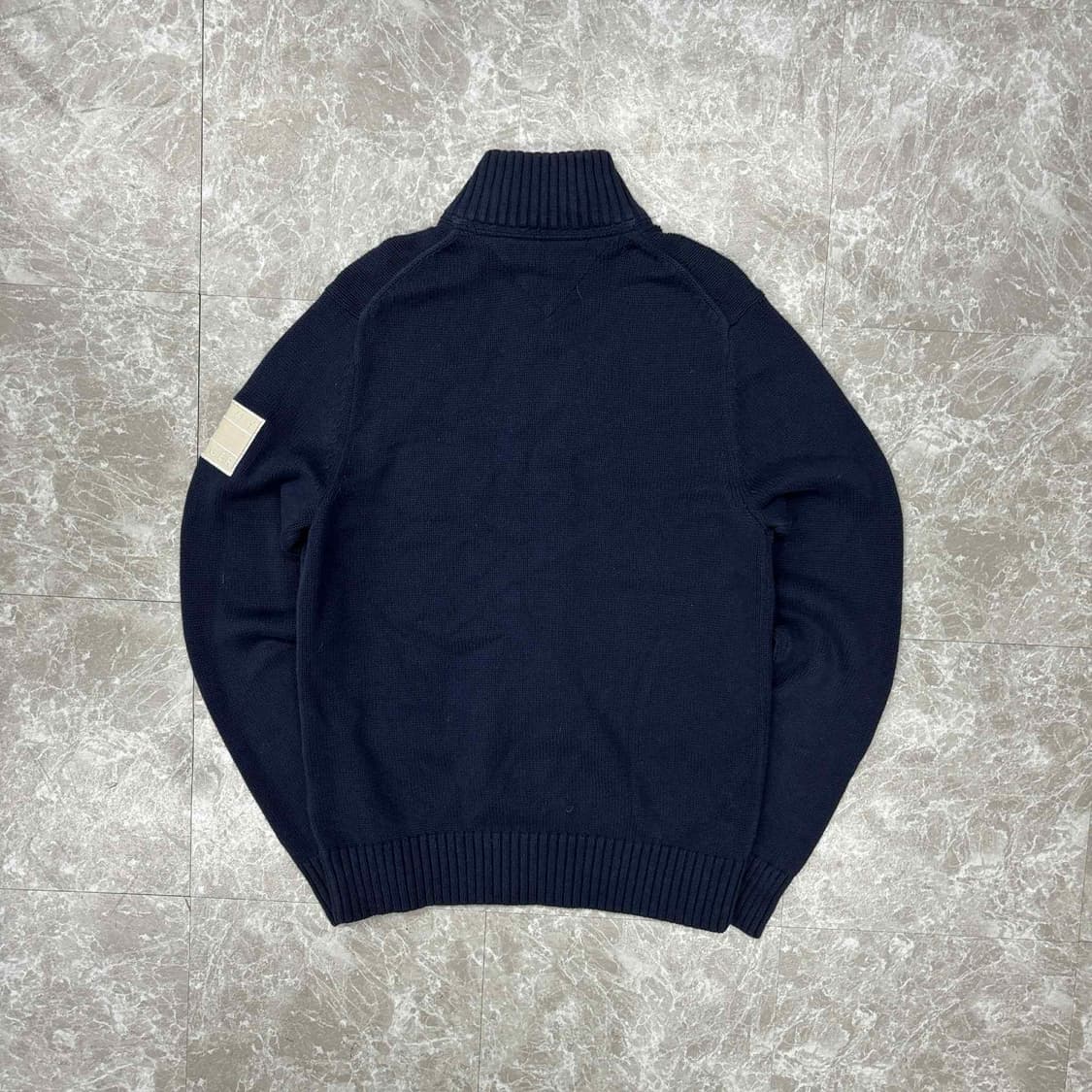타미힐피거 월계수 네이비 올드스쿨 코튼 니트 집업(S) 상품이미지3