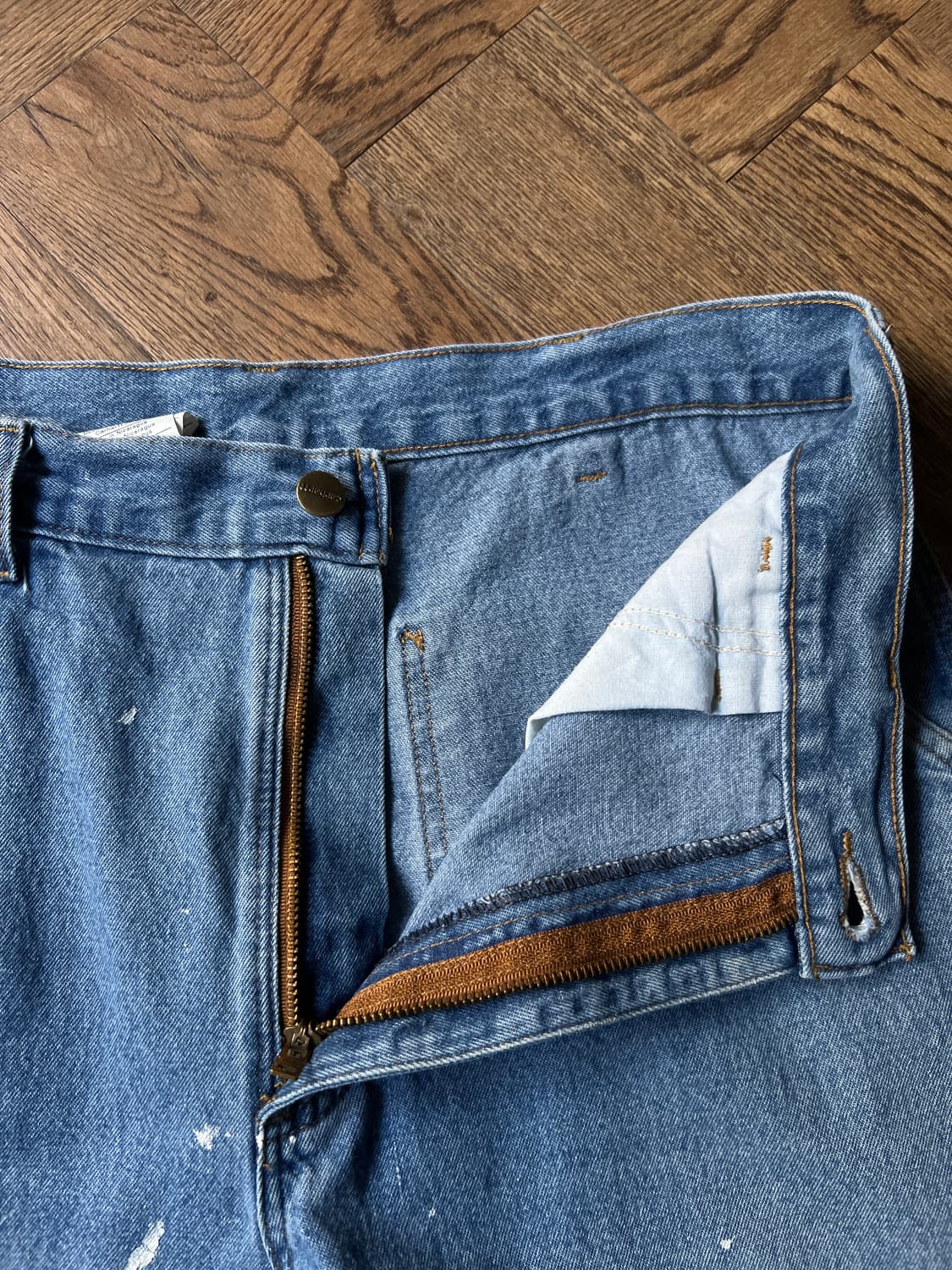 [34]칼하트 USA 빈티지 페인팅 싱글니 카펜터 워크 데님 팬츠 상품이미지3