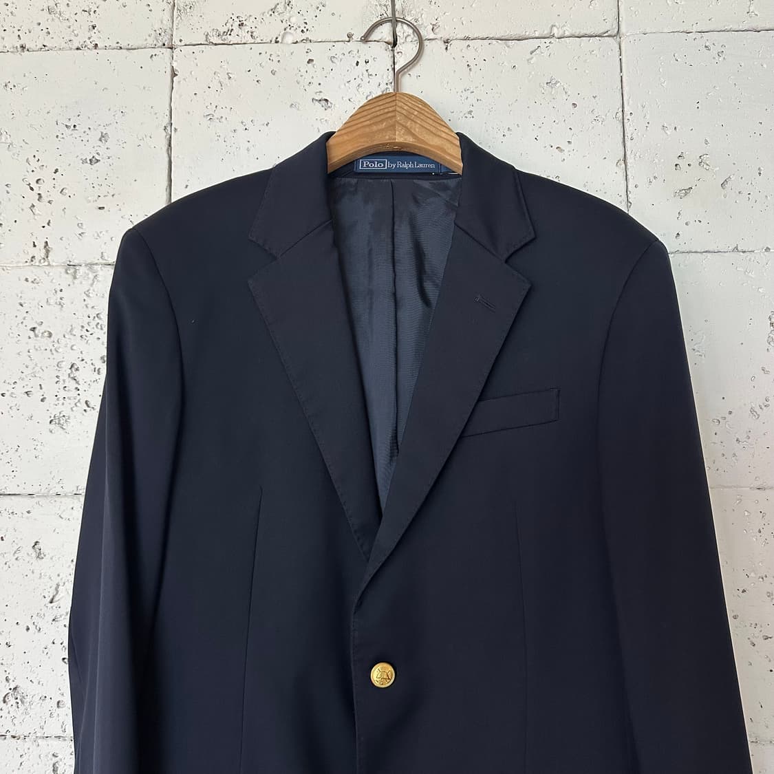 90 폴로 랄프로렌 울 트윌 금장 블레이저 네이비 신형 상품이미지2
