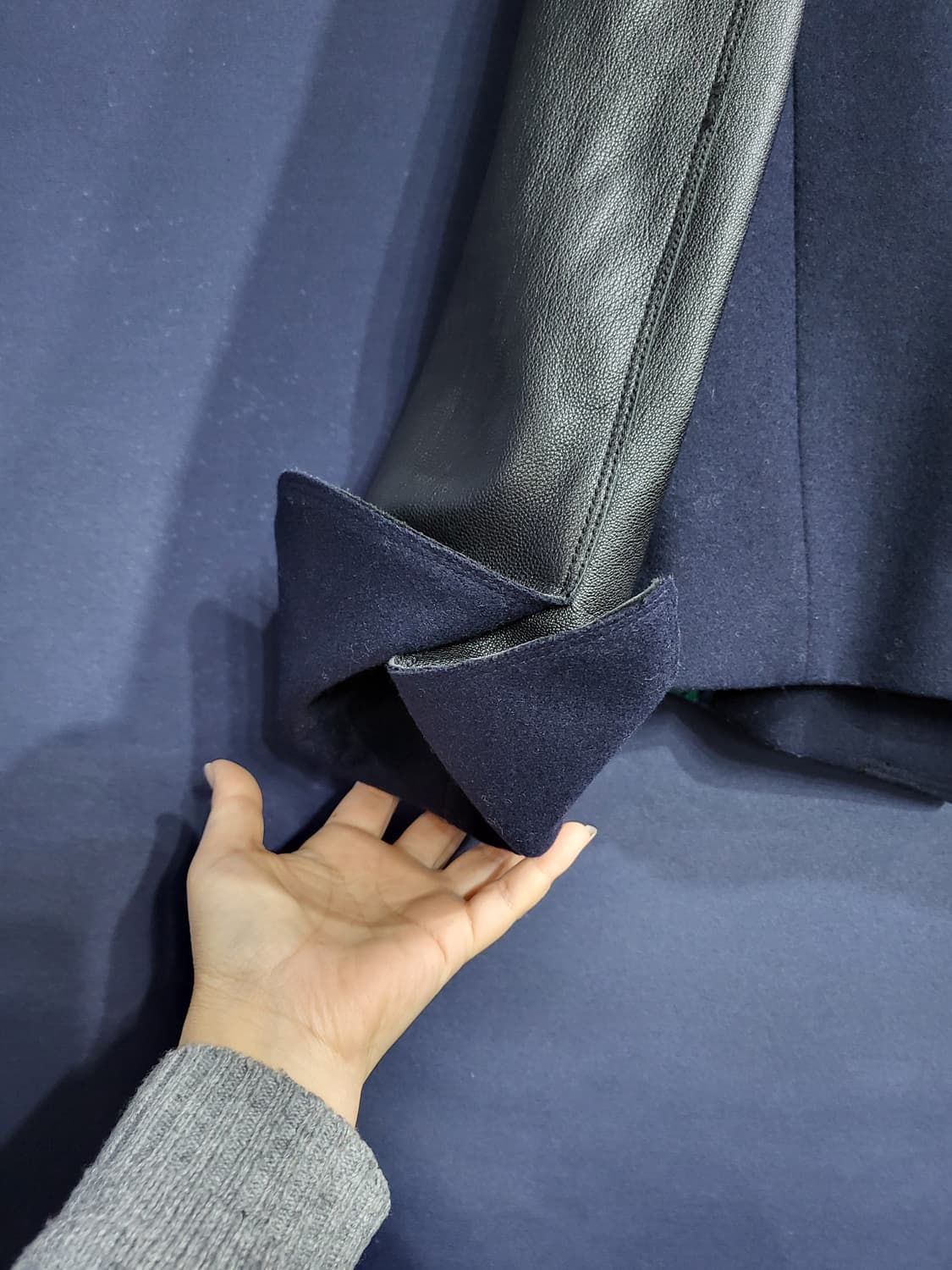 하운드투스 패턴 가죽자켓 상품이미지8