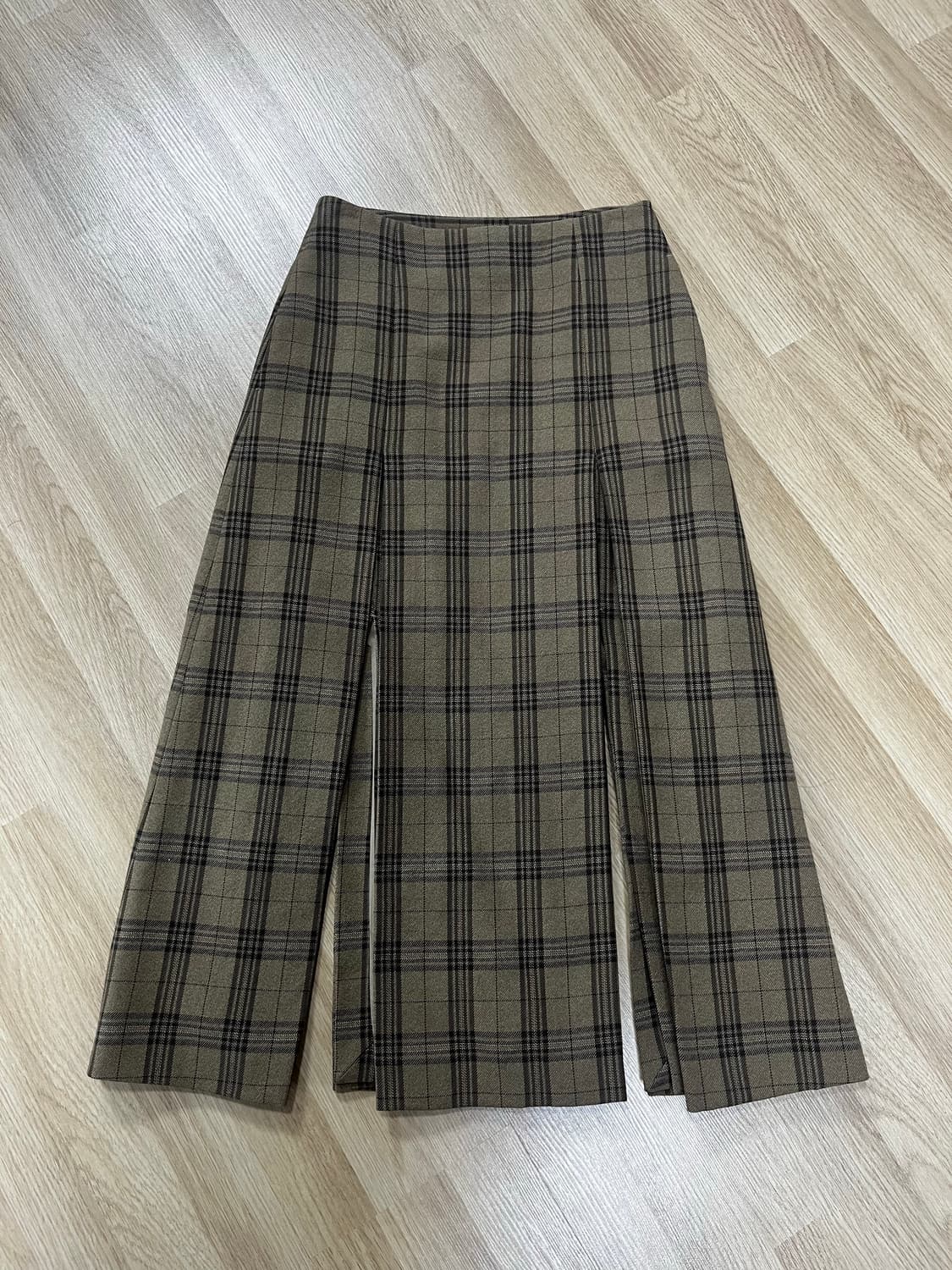 Auralee 체크 슬릿 울스커트 상품이미지1