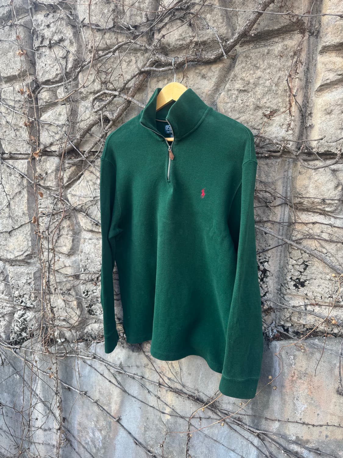 폴로 랄프로렌 빈티지 하프 집업 니트 스웻 셔츠 그린 상품이미지3
