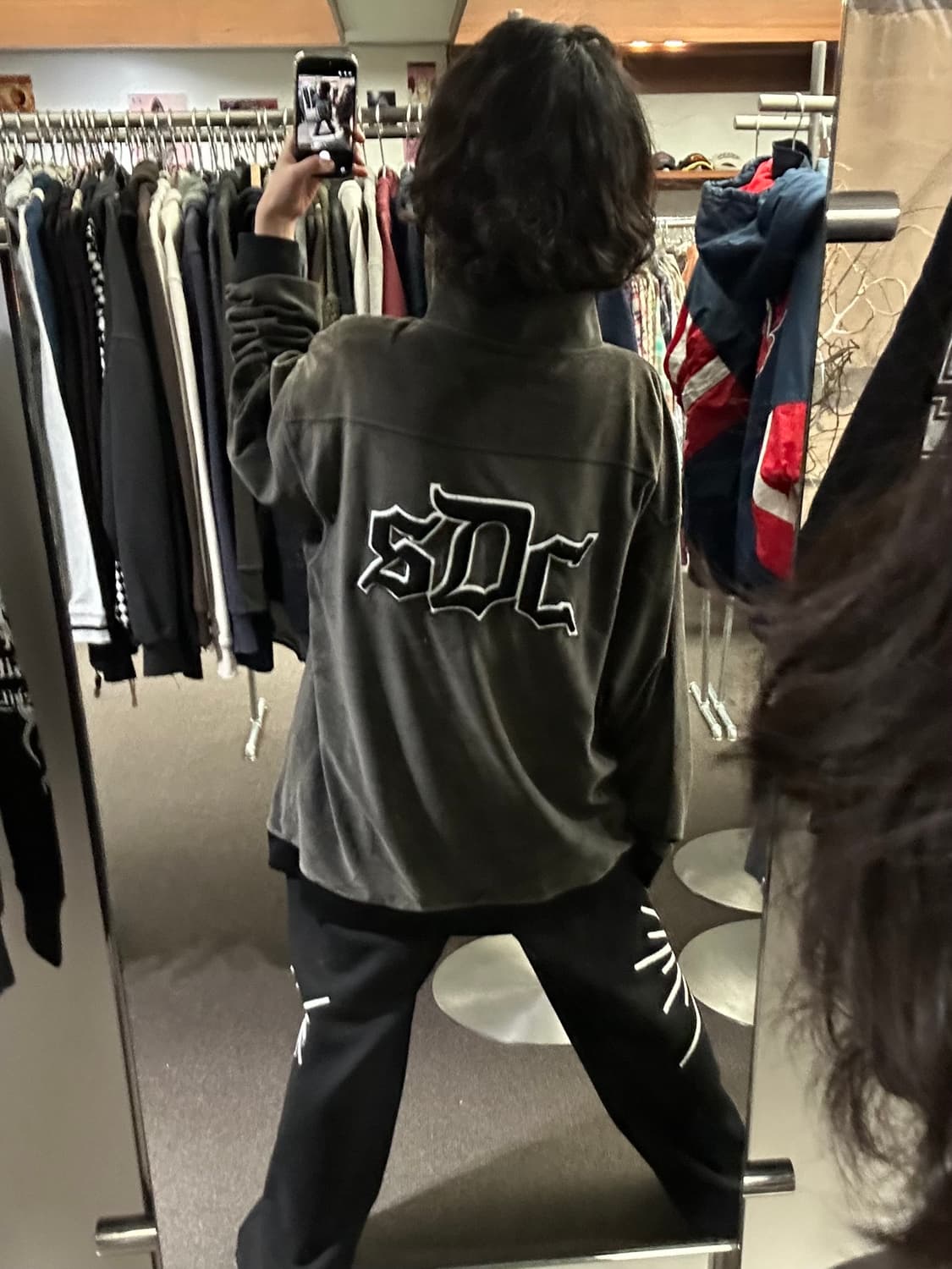 3XL)스눕독 빈티지 그레이 벨벳 집업 상품이미지1