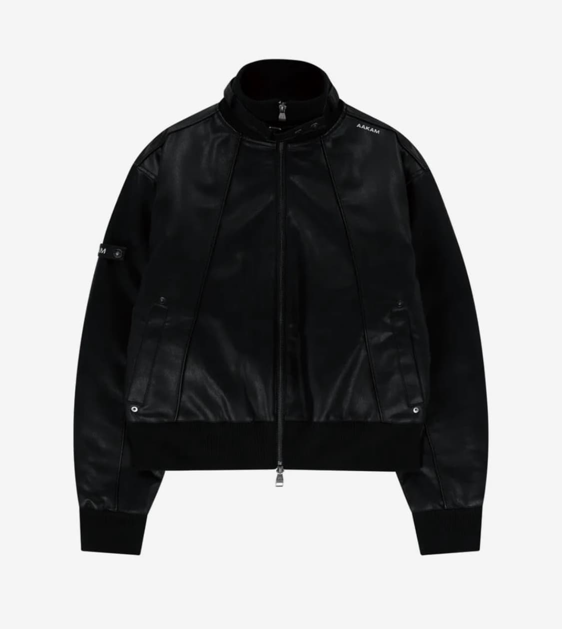 아캄 하이넥 레더 점퍼 상품이미지1