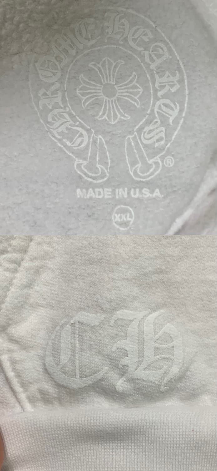 [XXL]크롬하츠 홀스슈 플로랄 후드티셔츠 화이트 상품이미지5