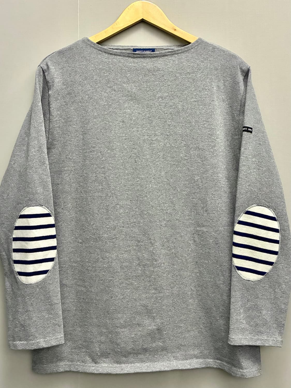 (T4/M)세인트제임스 길도 무지 엘보패치 롱슬리브 긴팔티셔츠 상품이미지1