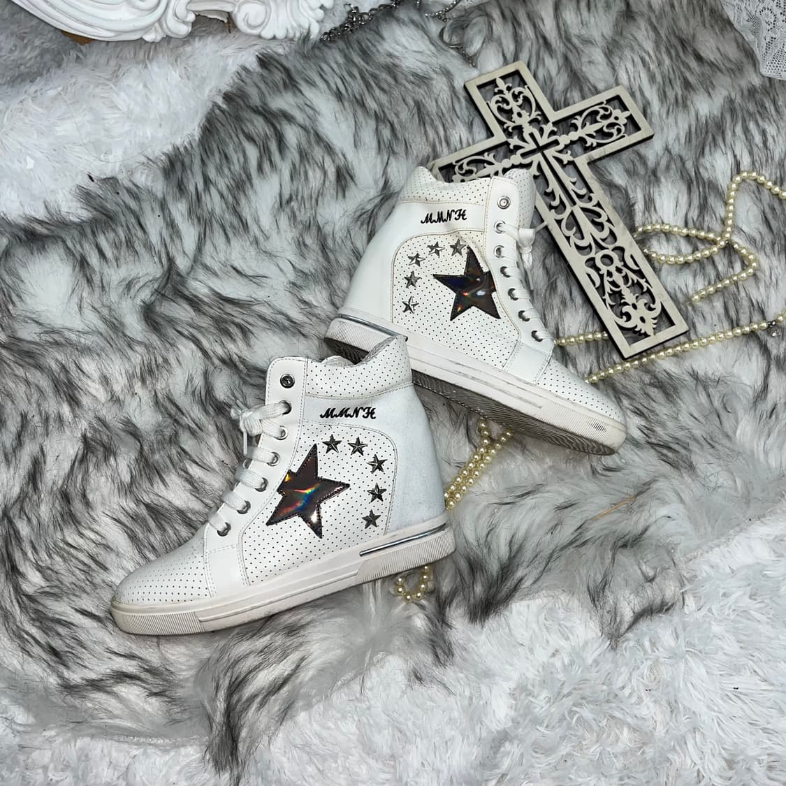 빈티지 별 스터드 웨지힐 스니커즈 상품이미지1