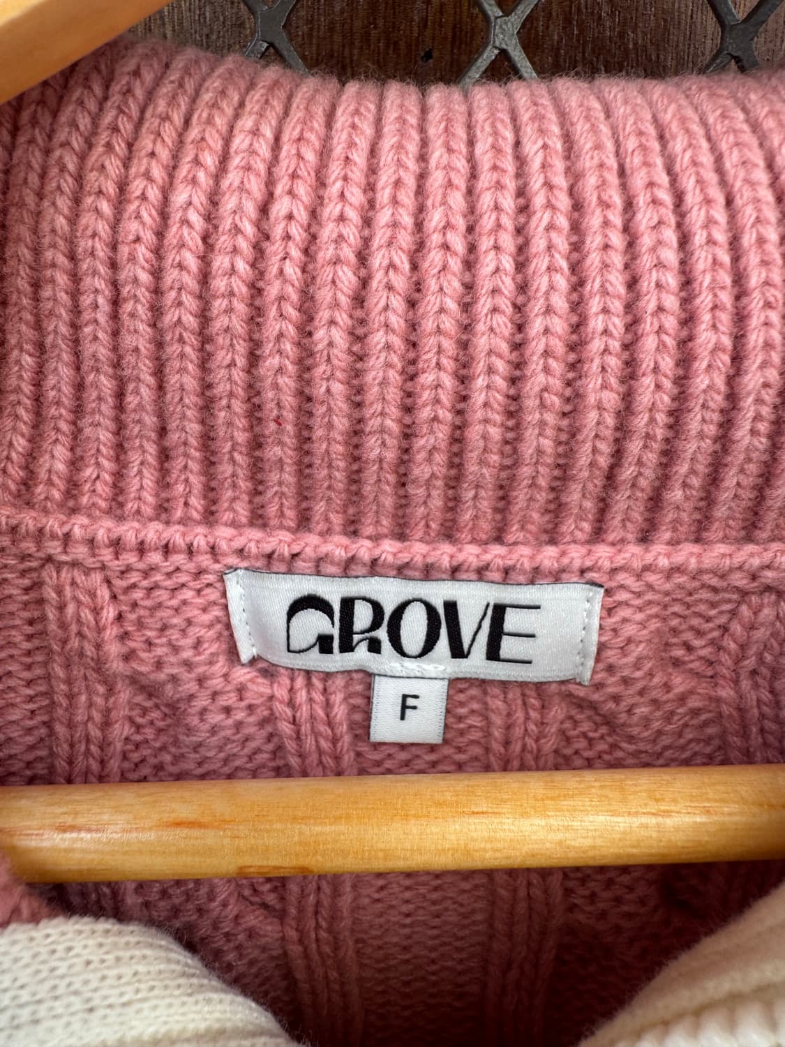 그로브 그로브스토어 제이 배색 핑크 이중지퍼 니트 집업 가디건 F 상품이미지6