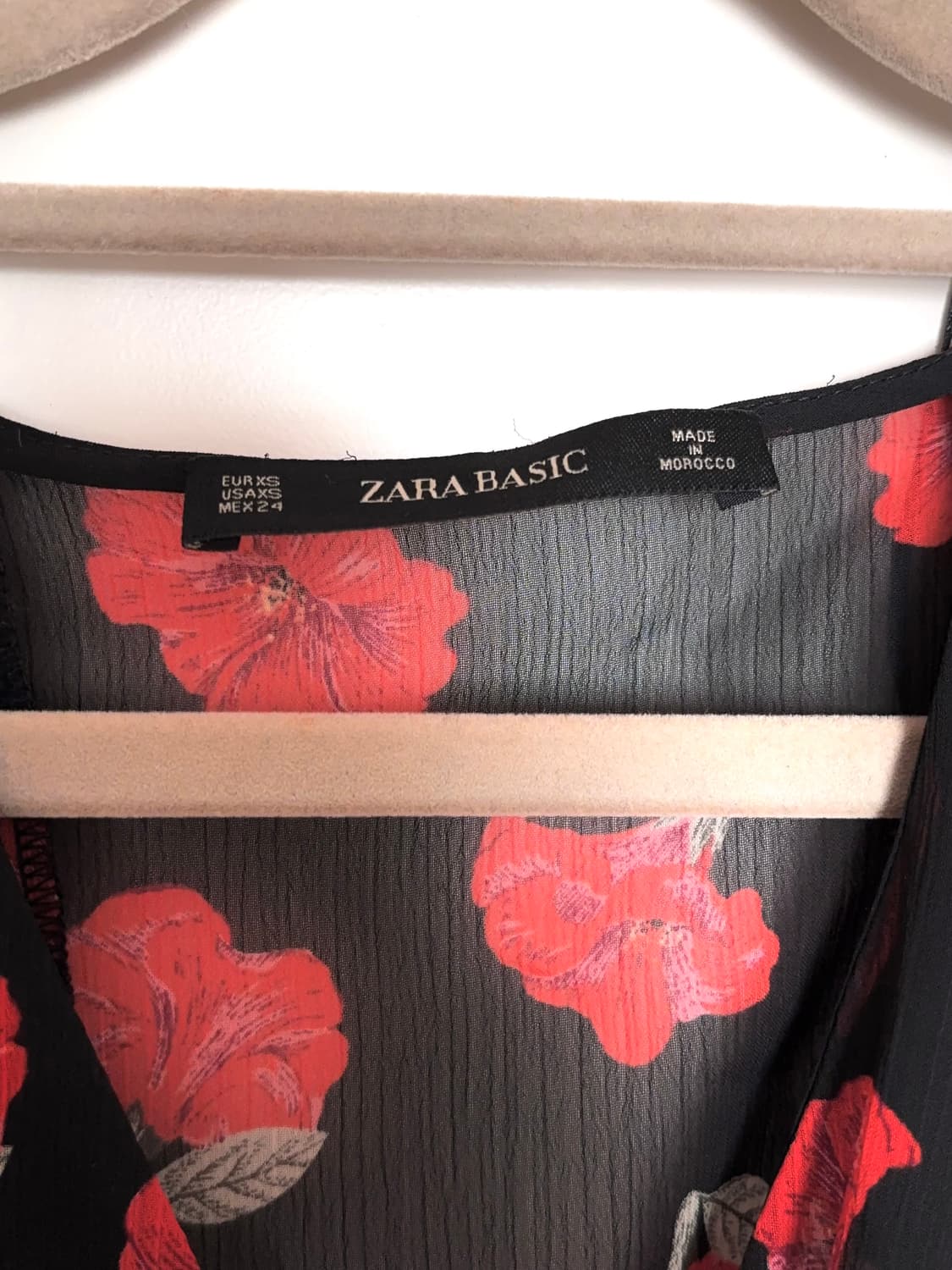 zara 자라 레드 플라워패턴 미니 쉬폰 원피스 상품이미지5