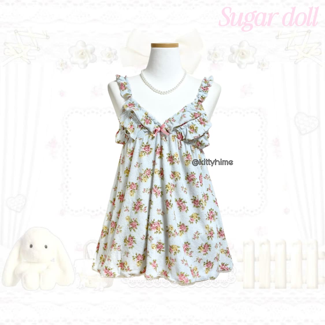 Sugar doll 슈가돌 플로럴 히메카지 홈웨어 히메갸루 슈가돌잠옷갸루 상품이미지1