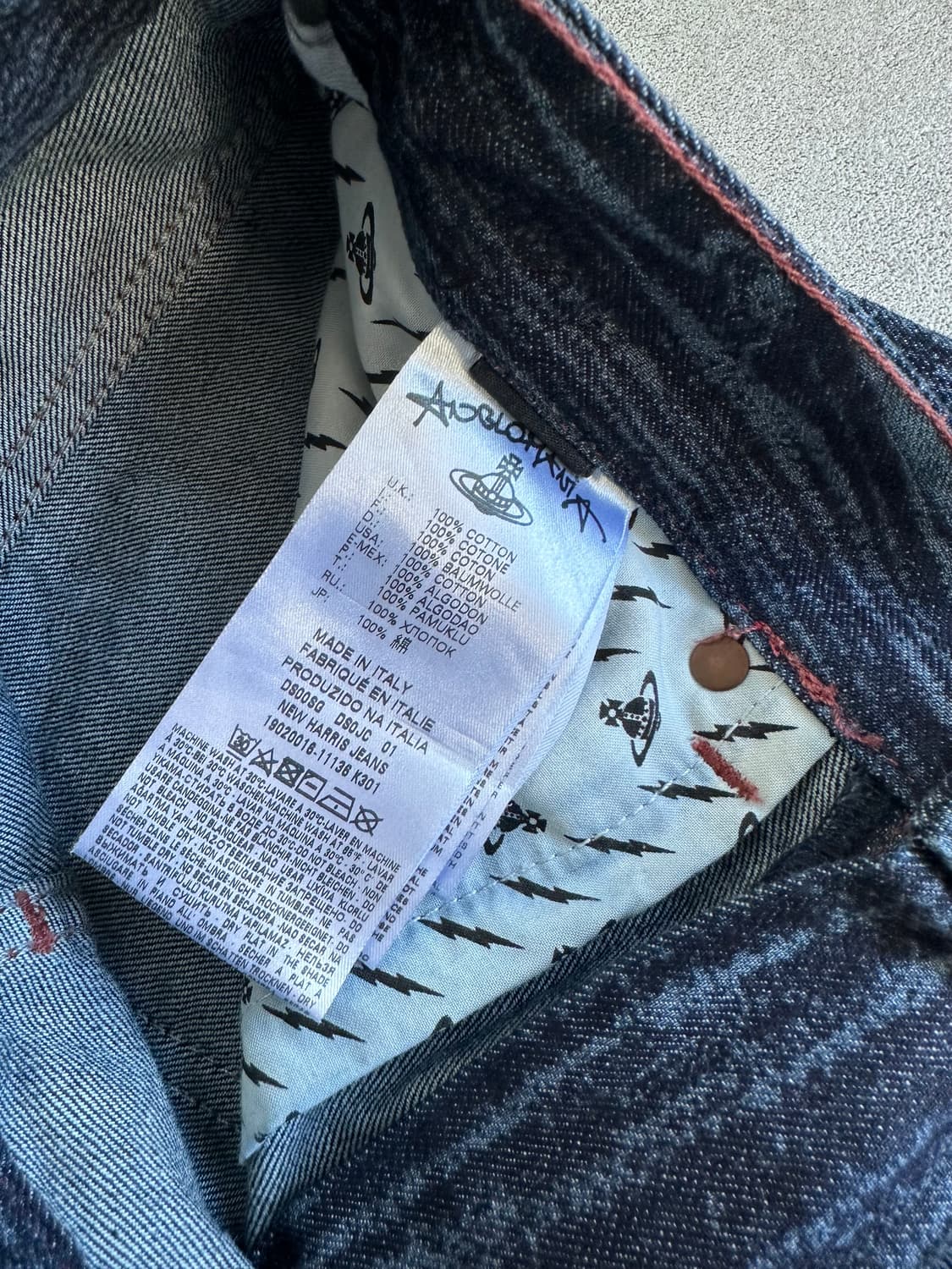 비비안웨스트우드 블루 우드 카오스 데님팬츠 상품이미지5