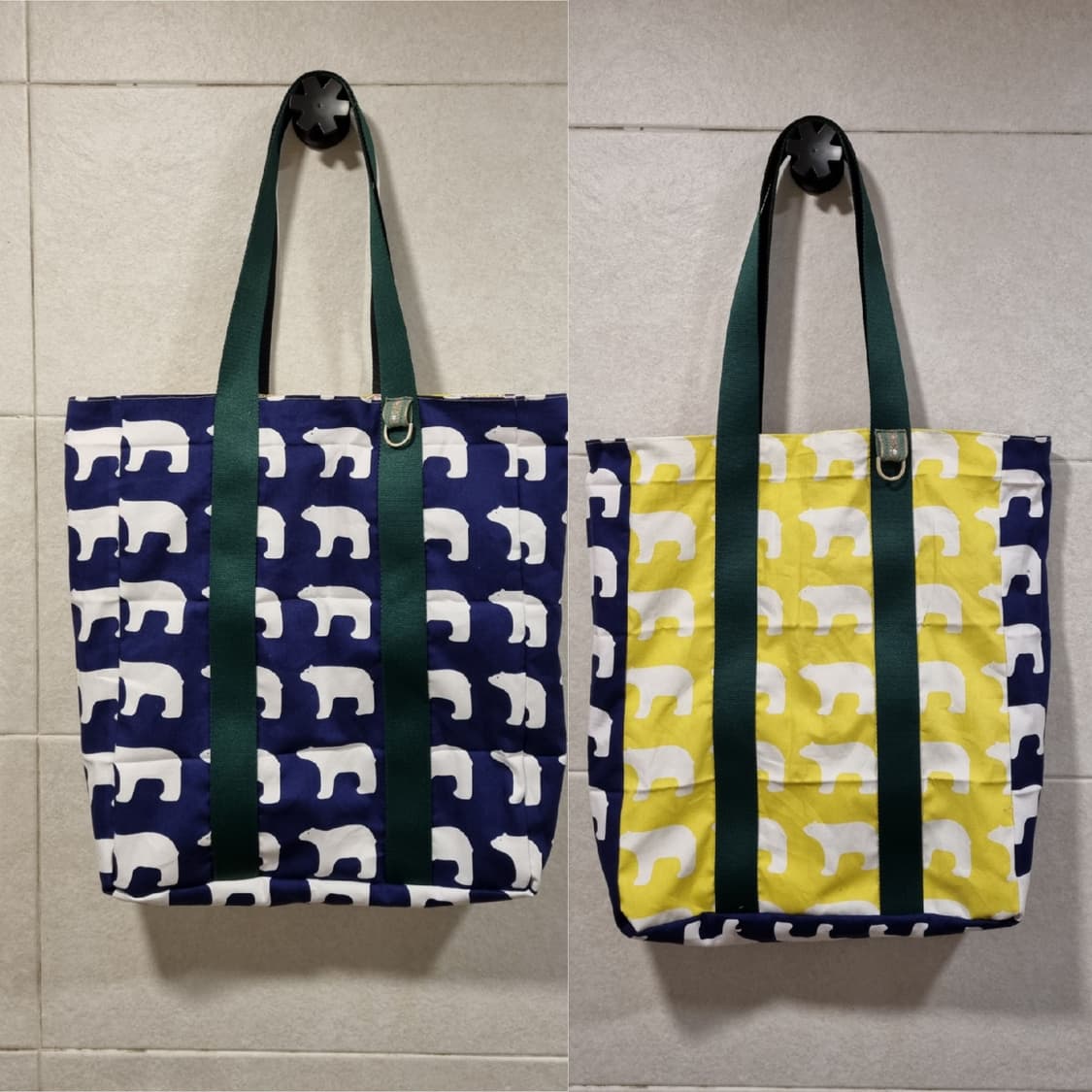 북극곰 양면 쇼퍼 남녀공용 북유럽 숄더백 상품이미지1