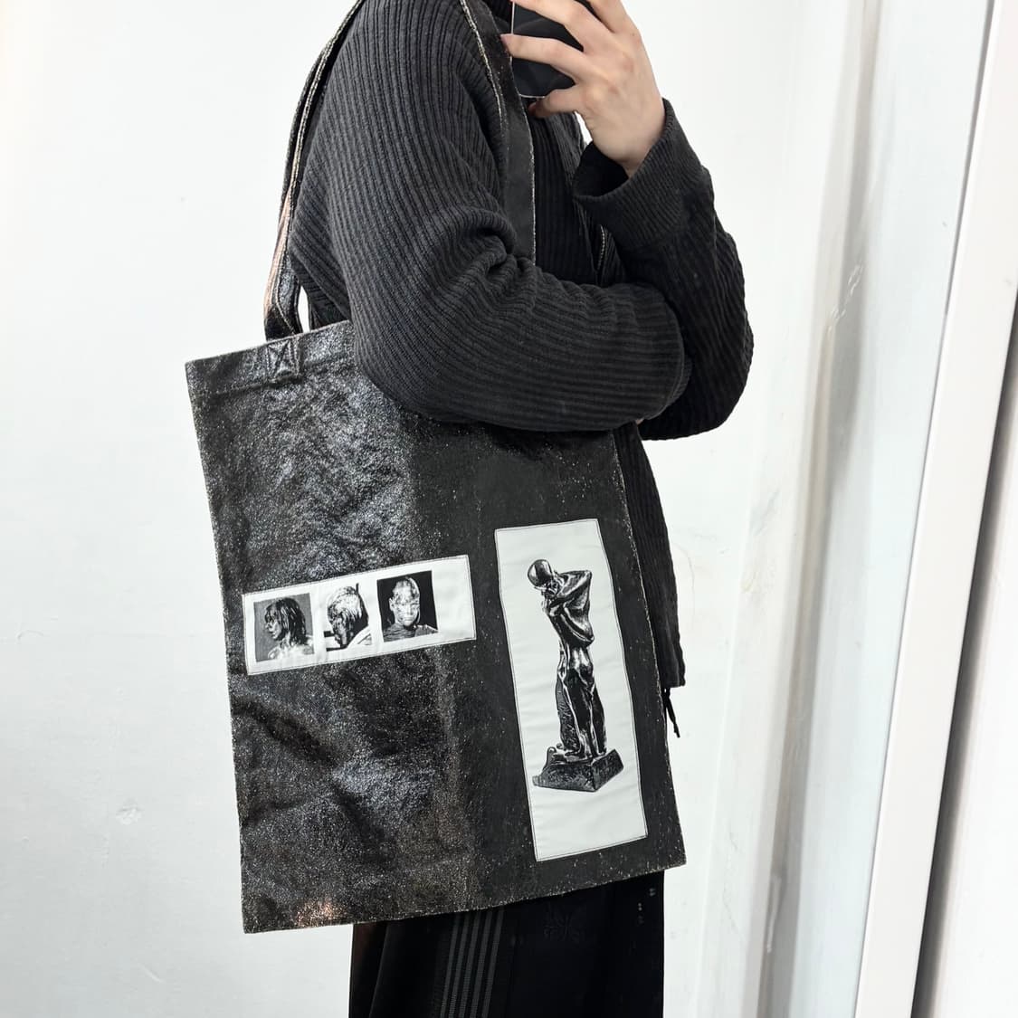 릭오웬스 패치워크 글리터 토트백 상품이미지2