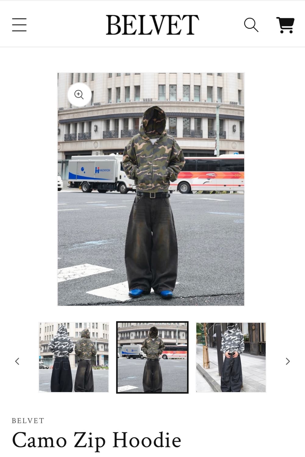 Belvet 카모 후드집업 상품이미지1