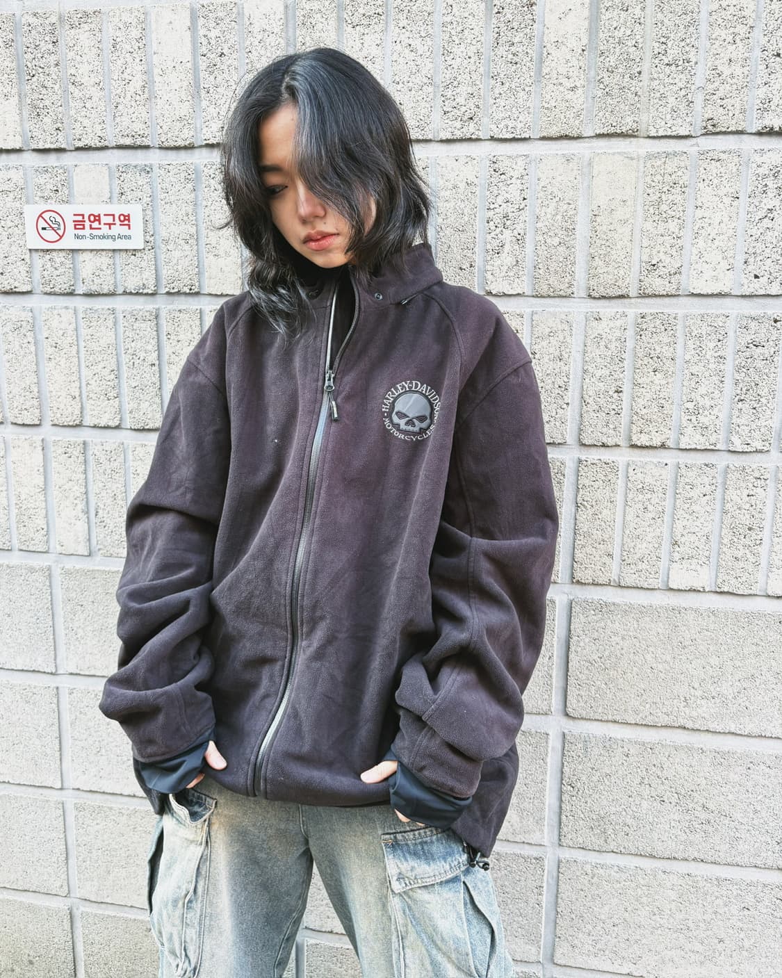 할리데이비슨 오버사이즈 플리스 집업 자켓 상품이미지1