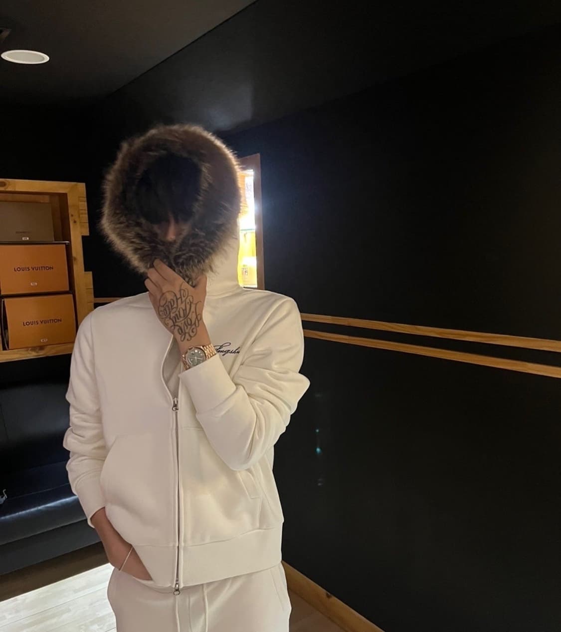 펑쉐이 후드집업 화이트 상품이미지3