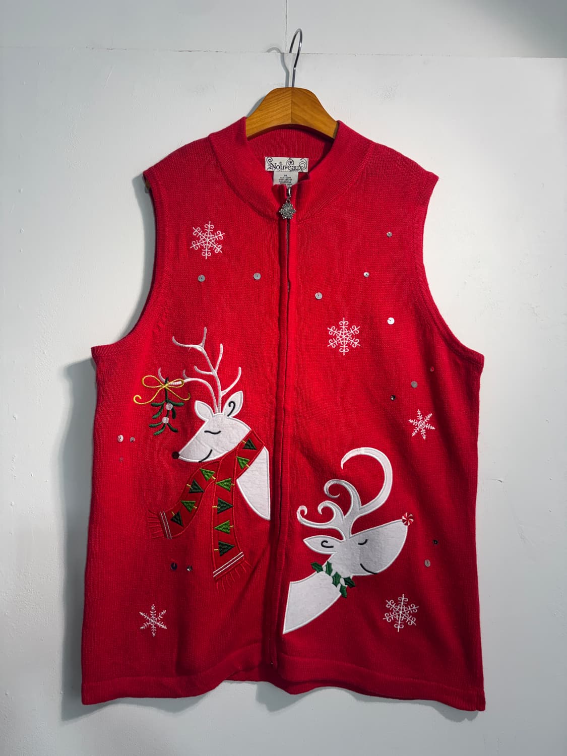 U.S.A. 크리스마스 라미&코튼 어글리니트 베스트 XL어글리스웨터 상품이미지1