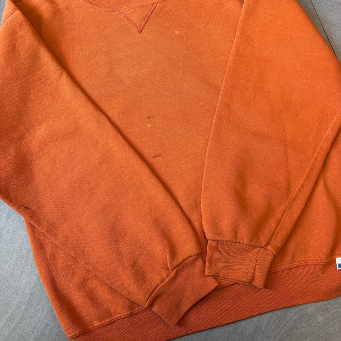 90s 90년대 멕시코 생산 러셀 블랭크 오렌지 스웻셔츠 상품이미지7