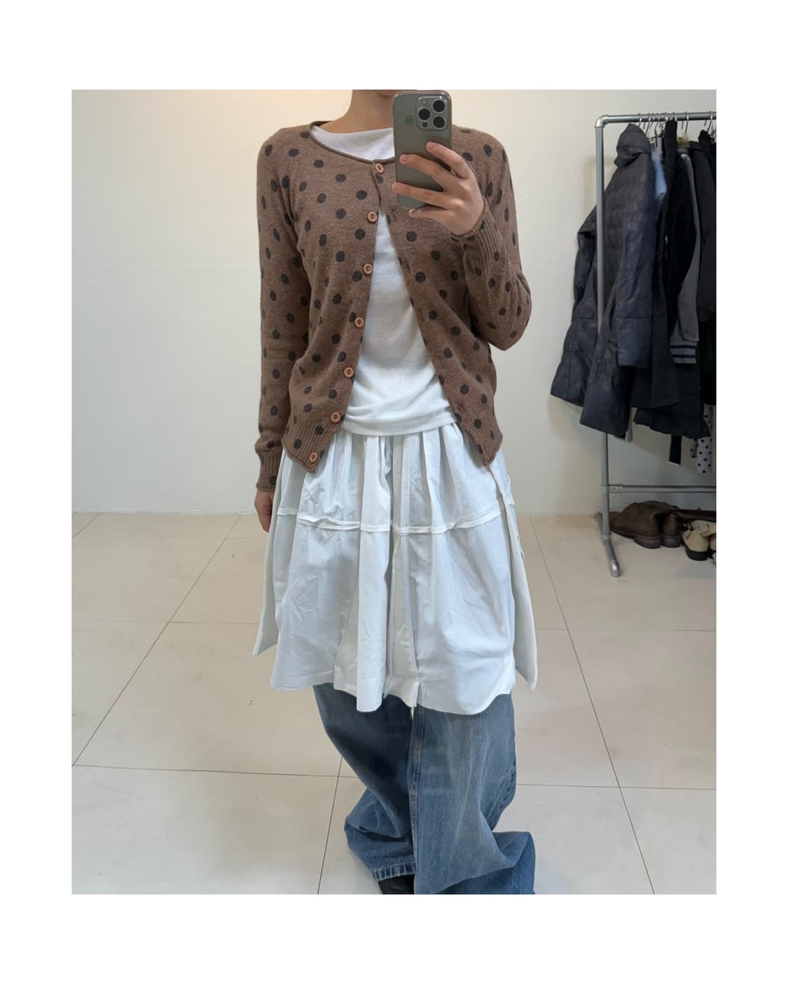 빈티지 도트 가디건 상품이미지1