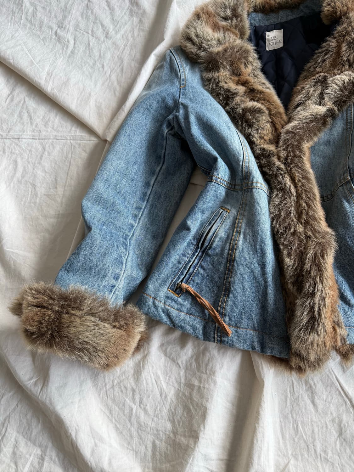 오네갸루 갸루 0‘s y2k 데님 퍼 자켓 상품이미지2