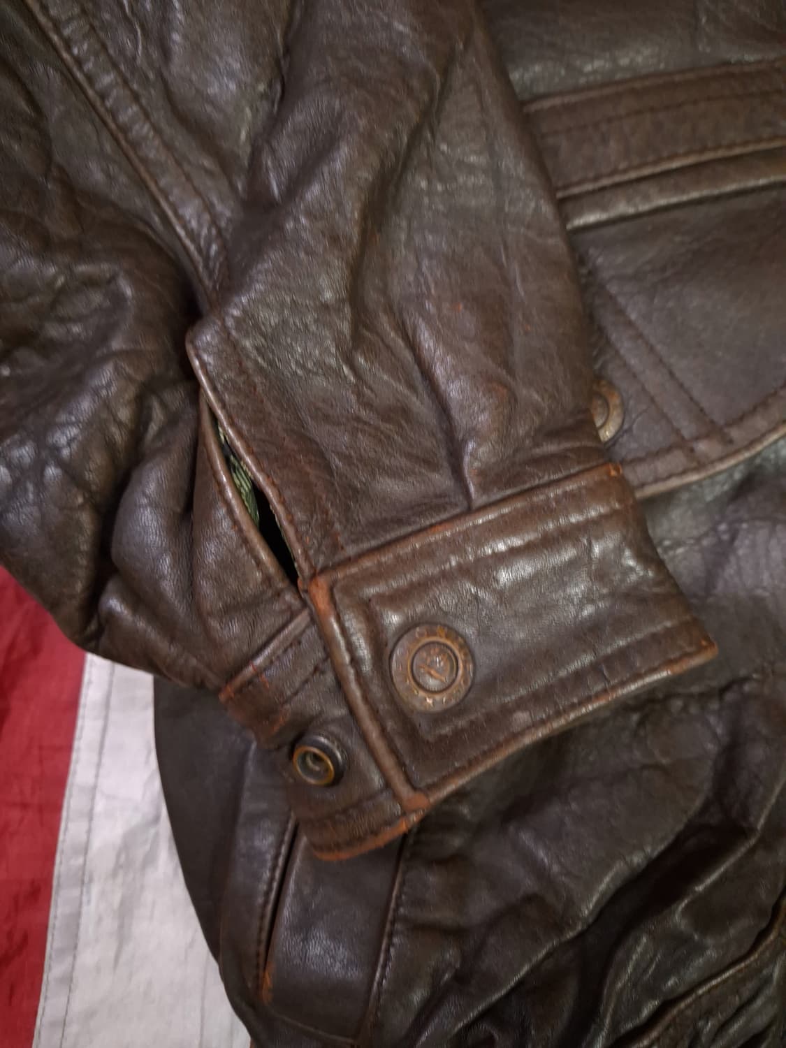 오리지날 90's 일본판 ZUFOLO 리얼레더 항공자켓 상품이미지6