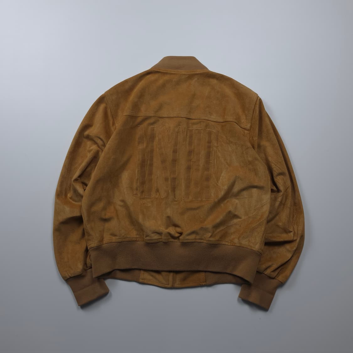 미스치프 빅로고 브라운 스웨이드 크롭 자켓 (S) 상품이미지1