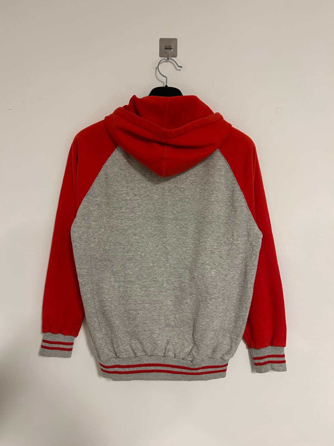 90s-00s 아디다스 클럽 레드 배색 올드스쿨 후드집업 상품이미지4