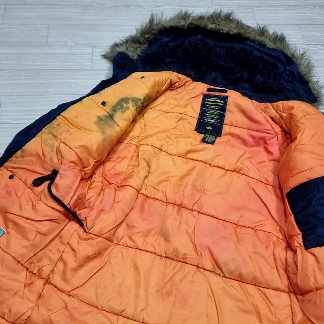 알파인더스트리 N3B 네이비 패딩 점퍼(S) 상품이미지4