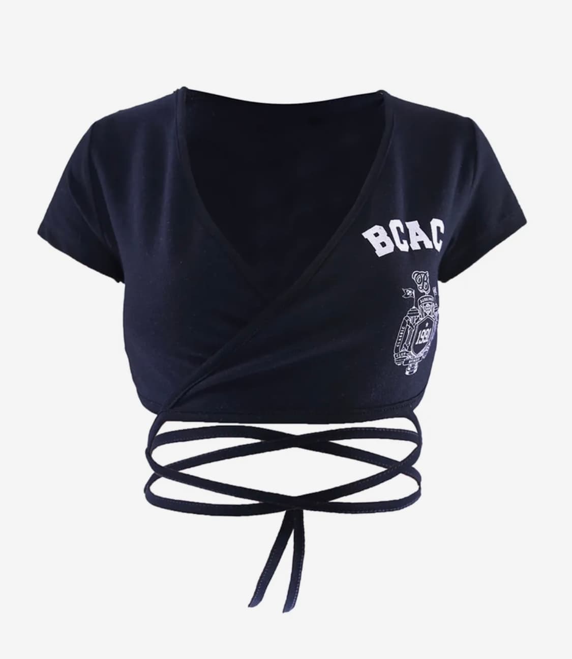 배드블러드 BCAC 랩 크롭탑 네이비 S 상품이미지1