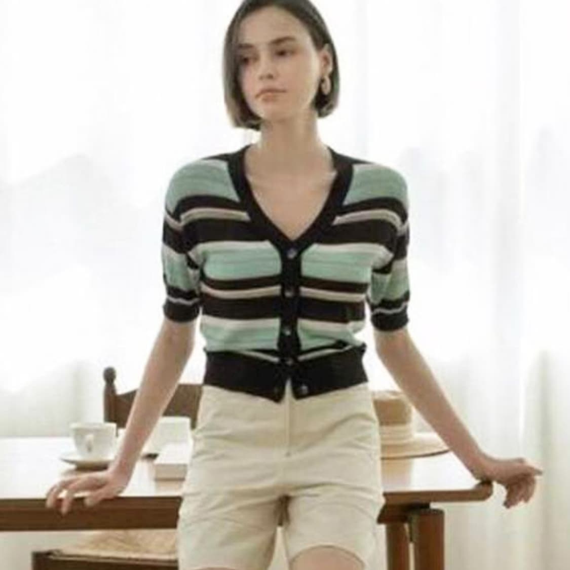 아틀리에나인(Atelier Nain) 멀티칼라 스트라이프가디건 55-66 상품이미지4