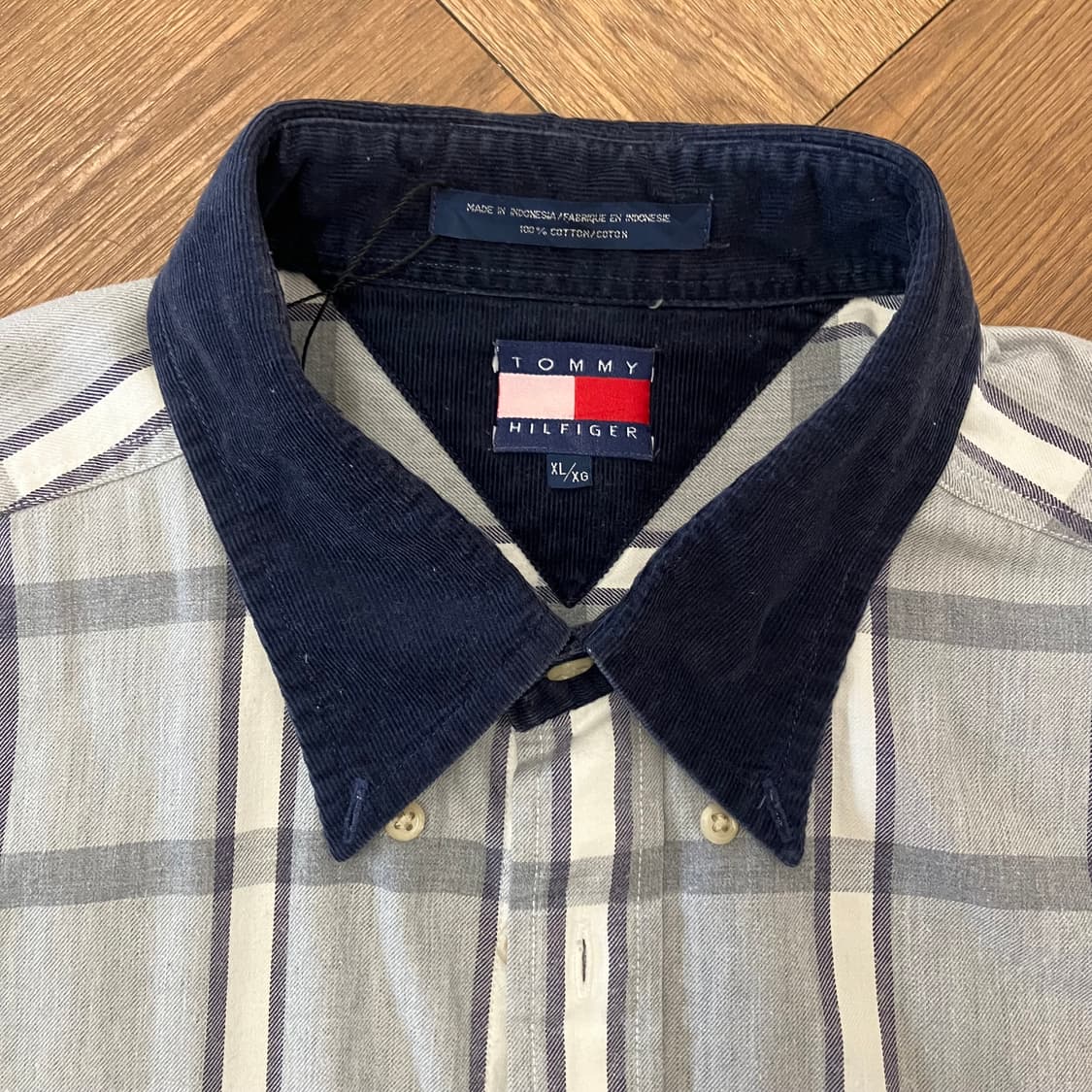 N131 타미힐피거 월계수 투톤 체크셔츠 상품이미지2