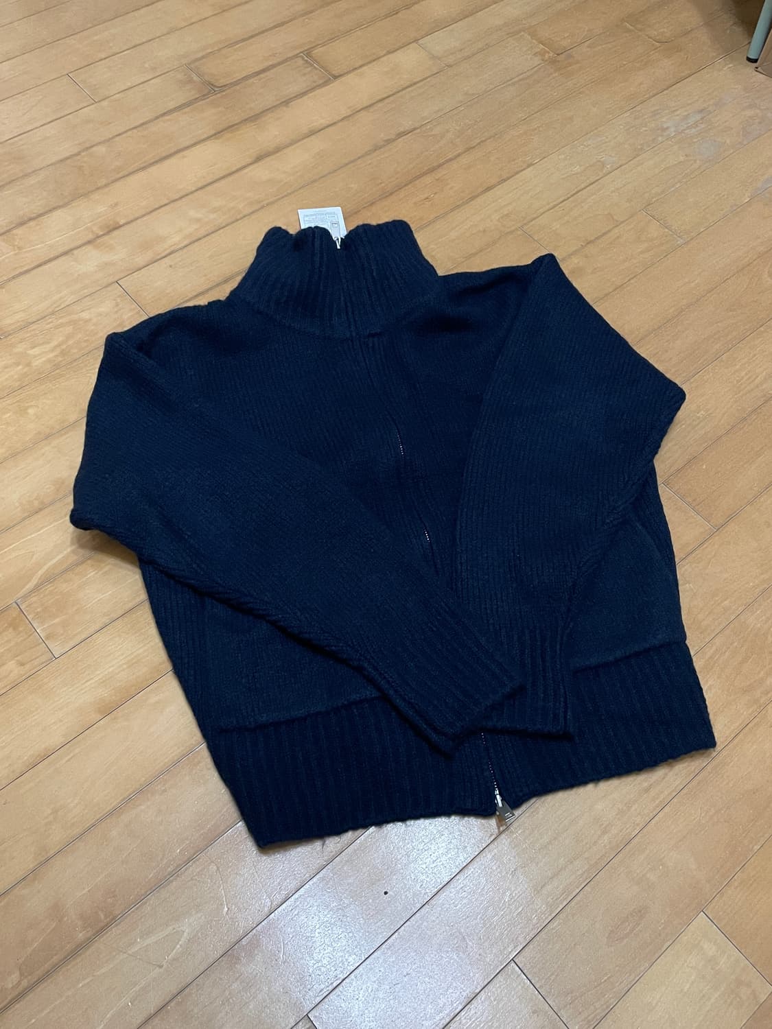 인더스트 투웨이 하이넥 풀집업 니트 네이비 상품이미지4