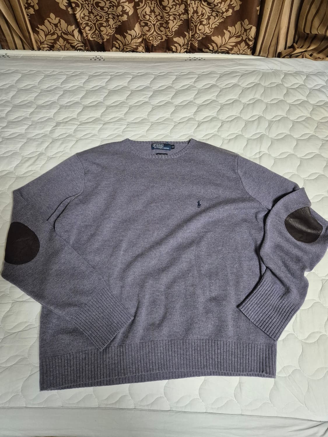 [110] 폴로 랄프로렌 보라색 퍼플 울100 니트 맨투맨 L 105 상품이미지1