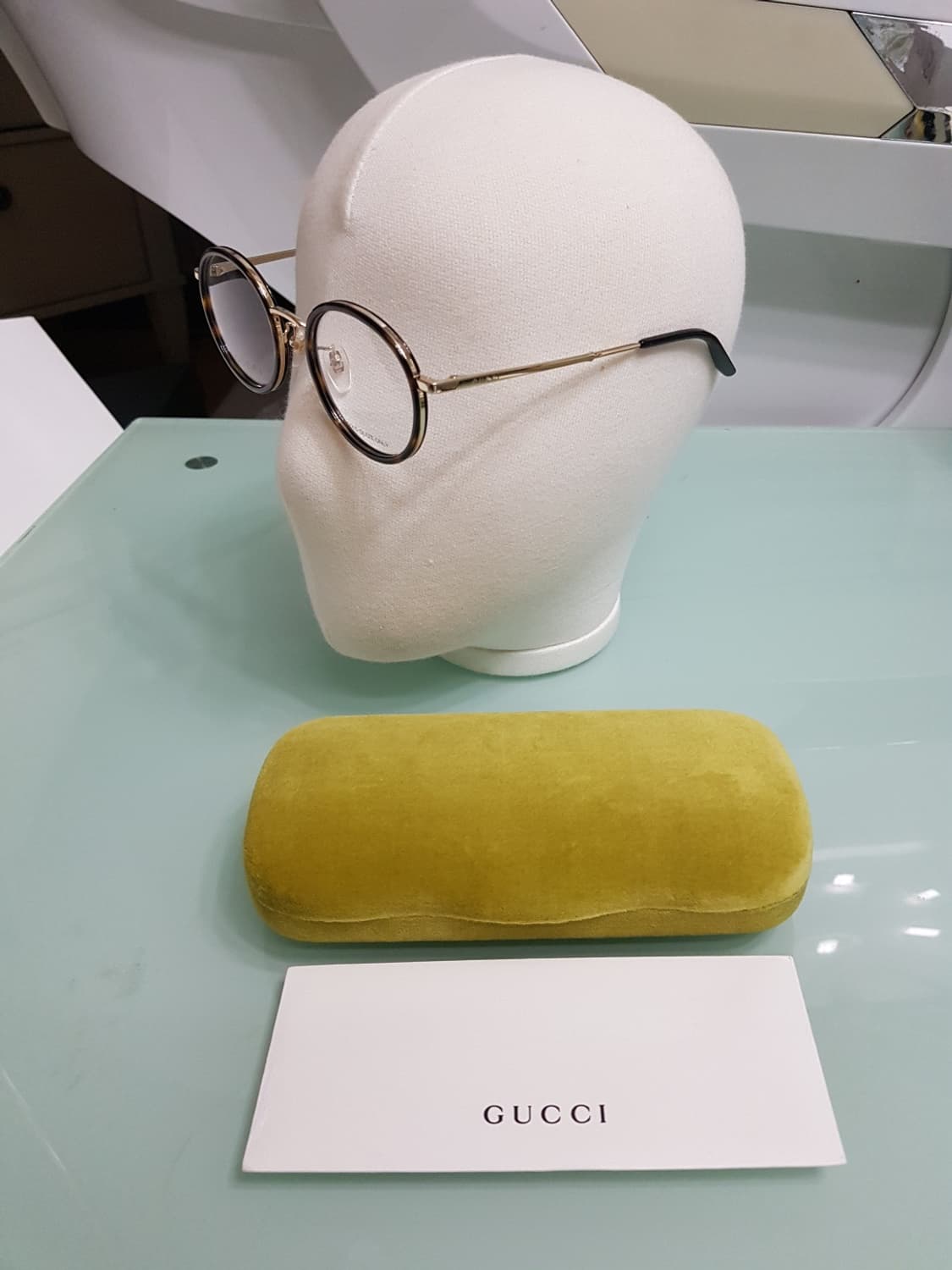 새상품 풀구성)구찌 솔텍스 라운드안경테 레오파드 상품이미지7