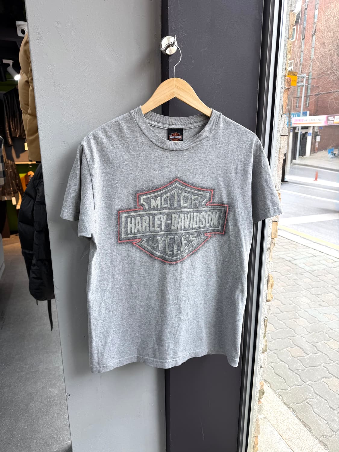 M/ 할리데이비슨 빈티지 모터 로고 반팔 상품이미지2