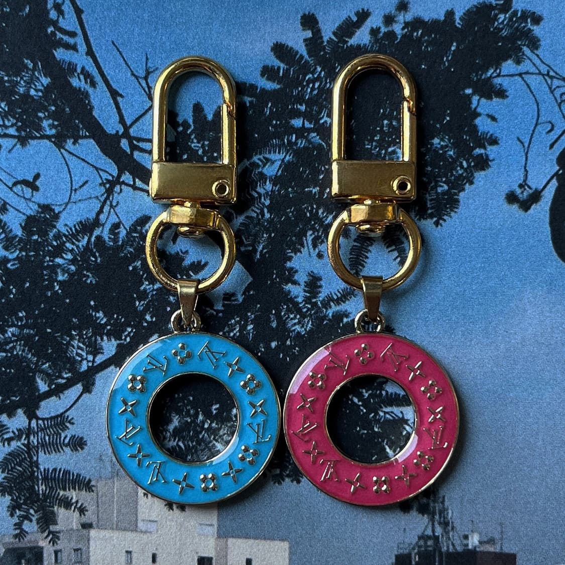 2Color 루이비통 모노그램 서클 도넛 골드 키링 상품이미지1