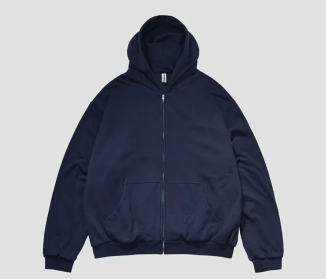 타임리스 스포츠웨어 더블 레이어 집업 후디 네이비 2사이즈 상품이미지1