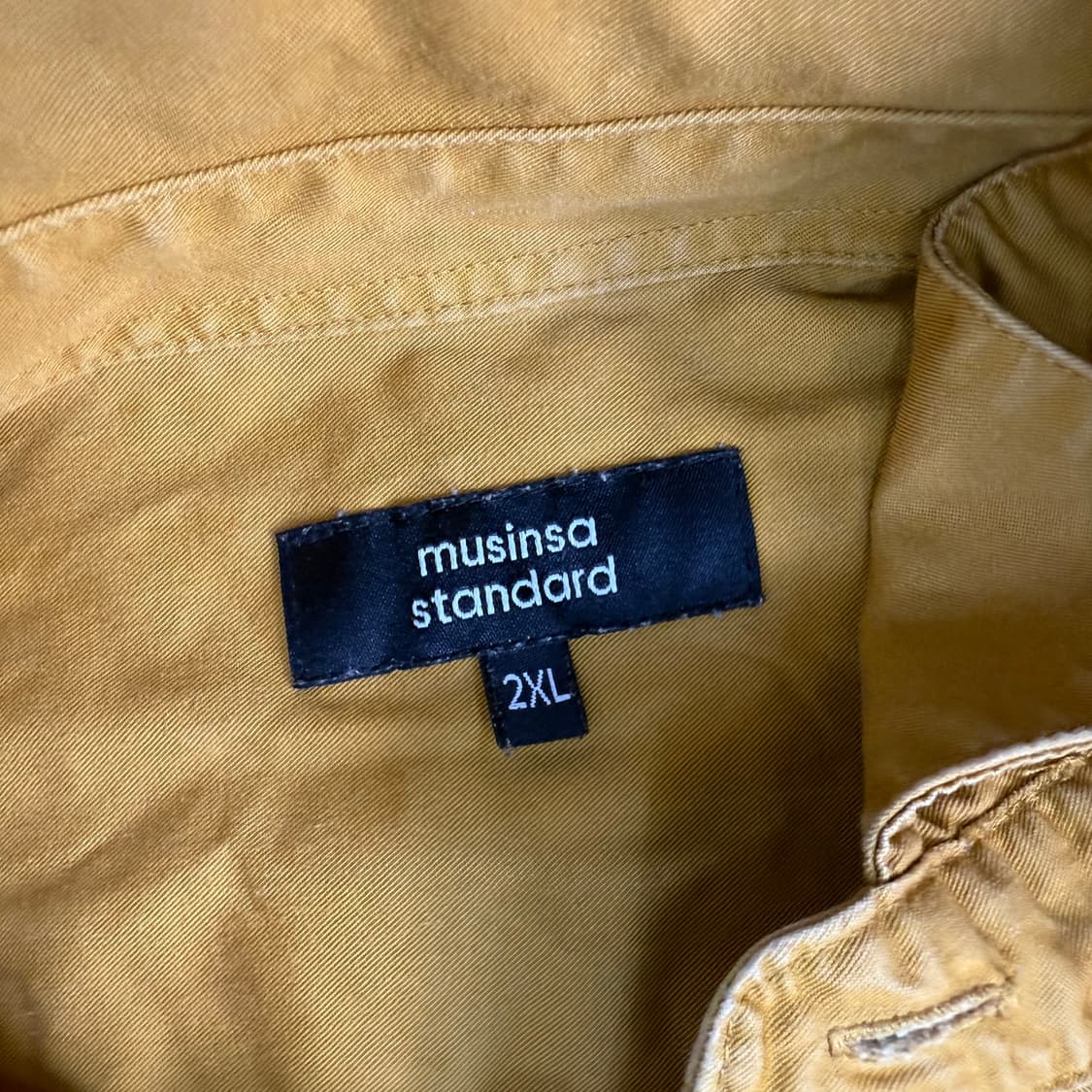 [2XL] 무신사스탠다드 오버사이즈 머스타드 코튼셔츠 0115T1 상품이미지3