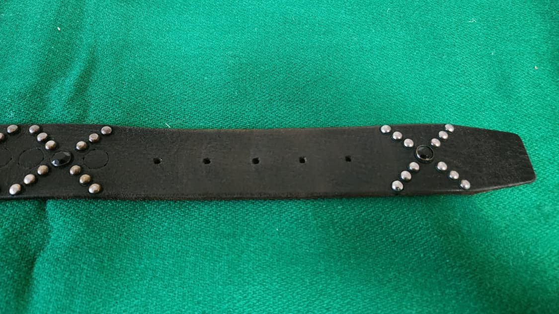 톰보이 블랙 스터드 장식 통가죽 벨트 상품이미지5