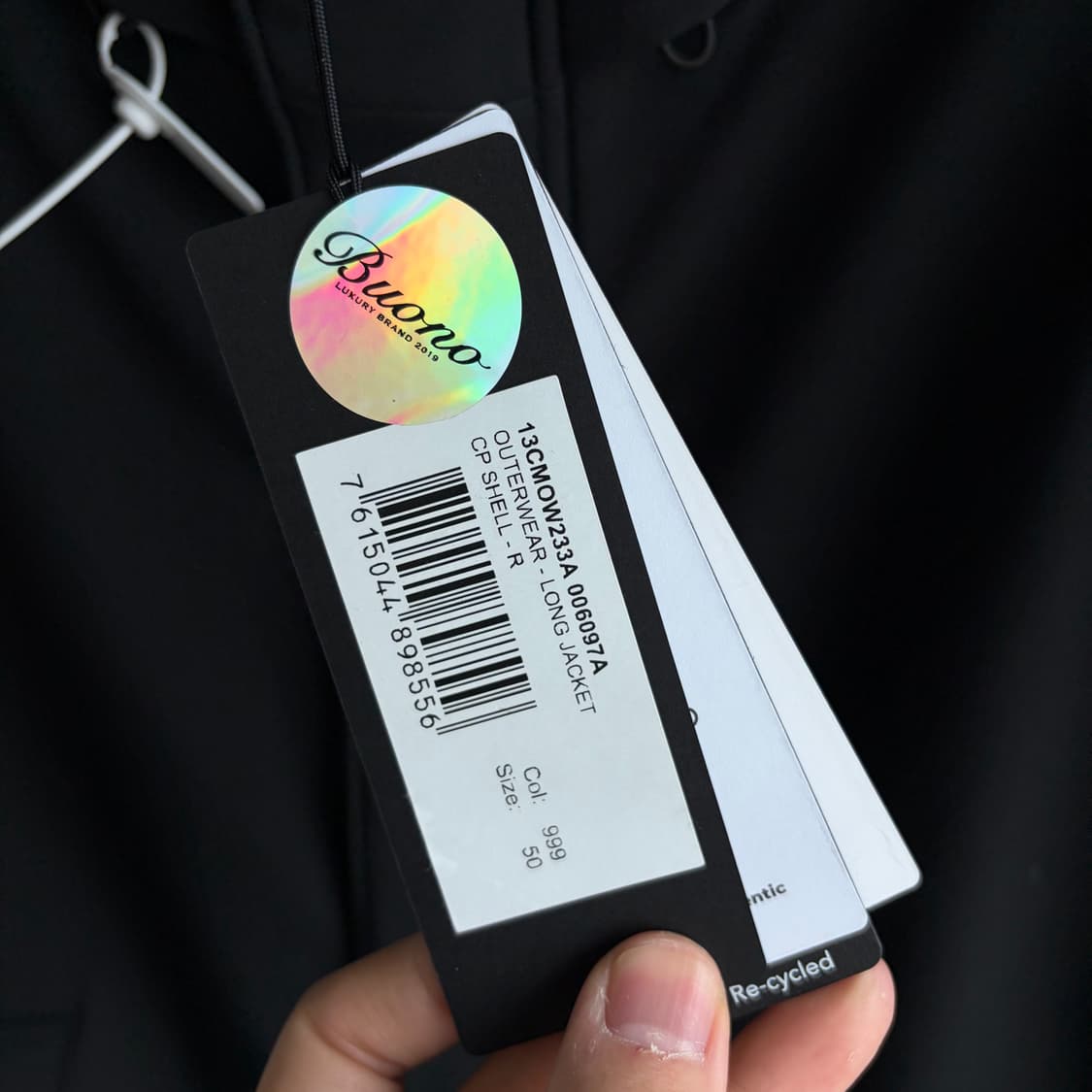 새상품(L)씨피컴퍼니 CP컴퍼니 렌즈 로고 후드 롱 자켓 블랙 상품이미지4