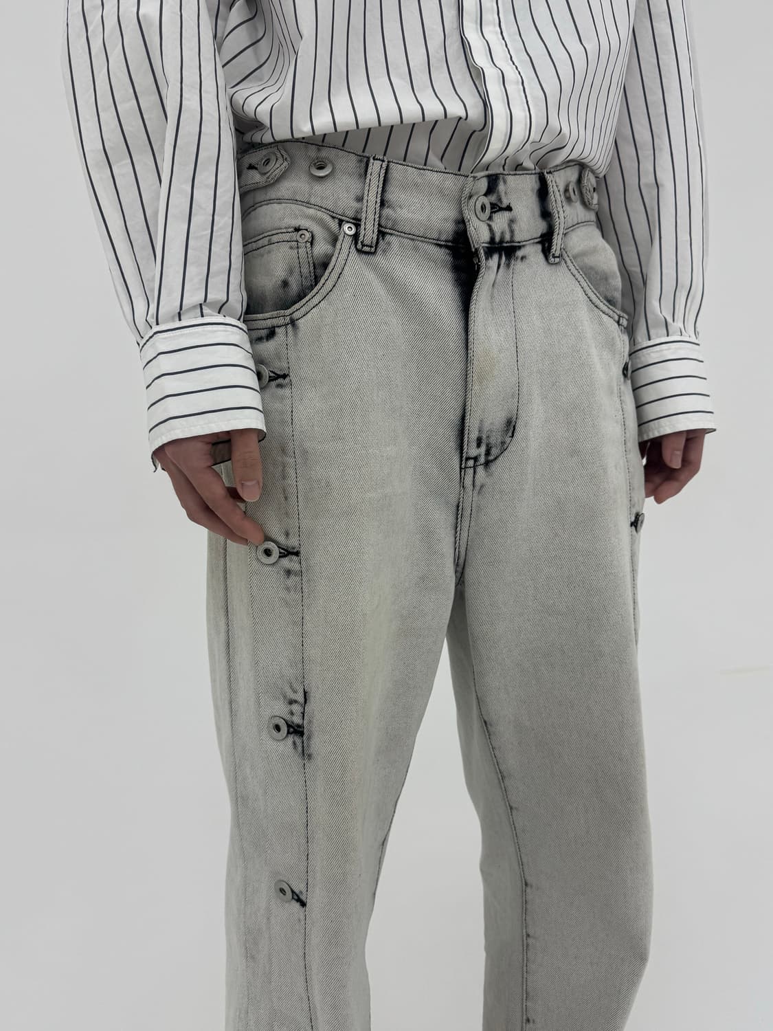 펑첸왕 사이드 버튼 데님 팬츠 상품이미지2