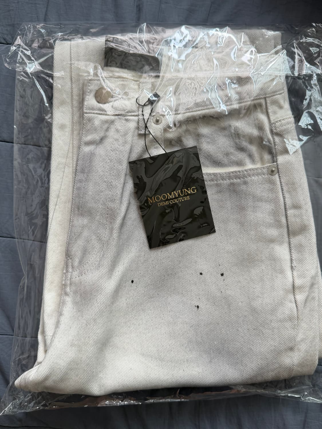 무명 더티 데님 화이트 새상품 상품이미지2